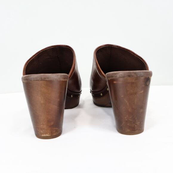 UGG Women's Abbie UGG Leather Clogs Brown Size US 6 EU 37 - Picture 5 of 12